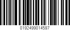 Código de barras (EAN, GTIN, SKU, ISBN): '0192499014597'