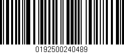 Código de barras (EAN, GTIN, SKU, ISBN): '0192500240489'