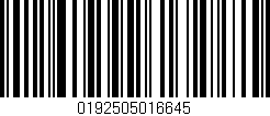 Código de barras (EAN, GTIN, SKU, ISBN): '0192505016645'