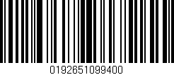 Código de barras (EAN, GTIN, SKU, ISBN): '0192651099400'