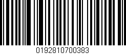 Código de barras (EAN, GTIN, SKU, ISBN): '0192810700383'