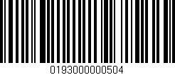 Código de barras (EAN, GTIN, SKU, ISBN): '0193000000504'