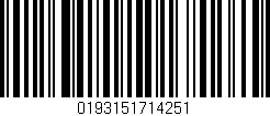 Código de barras (EAN, GTIN, SKU, ISBN): '0193151714251'