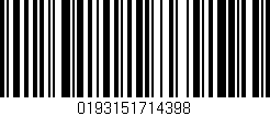 Código de barras (EAN, GTIN, SKU, ISBN): '0193151714398'