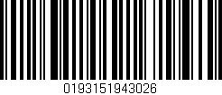 Código de barras (EAN, GTIN, SKU, ISBN): '0193151943026'