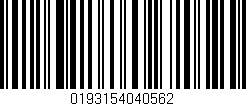 Código de barras (EAN, GTIN, SKU, ISBN): '0193154040562'
