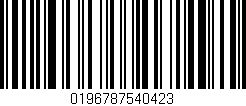 Código de barras (EAN, GTIN, SKU, ISBN): '0196787540423'