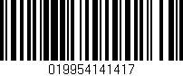 Código de barras (EAN, GTIN, SKU, ISBN): '019954141417'