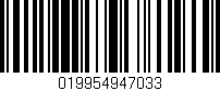 Código de barras (EAN, GTIN, SKU, ISBN): '019954947033'