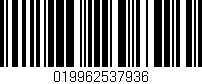 Código de barras (EAN, GTIN, SKU, ISBN): '019962537936'