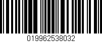 Código de barras (EAN, GTIN, SKU, ISBN): '019962538032'