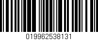 Código de barras (EAN, GTIN, SKU, ISBN): '019962538131'