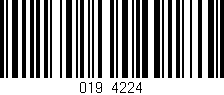 Código de barras (EAN, GTIN, SKU, ISBN): '019/4224'