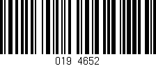 Código de barras (EAN, GTIN, SKU, ISBN): '019/4652'