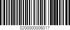 Código de barras (EAN, GTIN, SKU, ISBN): '0200000008017'
