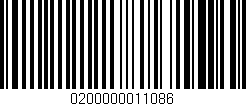 Código de barras (EAN, GTIN, SKU, ISBN): '0200000011086'