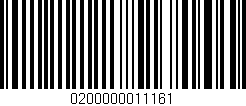 Código de barras (EAN, GTIN, SKU, ISBN): '0200000011161'