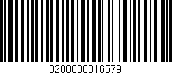 Código de barras (EAN, GTIN, SKU, ISBN): '0200000016579'