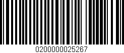 Código de barras (EAN, GTIN, SKU, ISBN): '0200000025267'