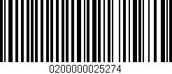 Código de barras (EAN, GTIN, SKU, ISBN): '0200000025274'