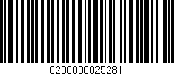 Código de barras (EAN, GTIN, SKU, ISBN): '0200000025281'