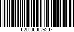 Código de barras (EAN, GTIN, SKU, ISBN): '0200000025397'