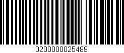 Código de barras (EAN, GTIN, SKU, ISBN): '0200000025489'