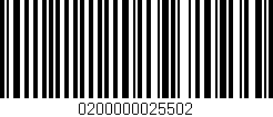Código de barras (EAN, GTIN, SKU, ISBN): '0200000025502'