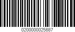 Código de barras (EAN, GTIN, SKU, ISBN): '0200000025687'