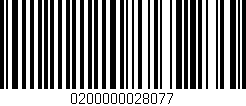 Código de barras (EAN, GTIN, SKU, ISBN): '0200000028077'