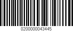 Código de barras (EAN, GTIN, SKU, ISBN): '0200000043445'