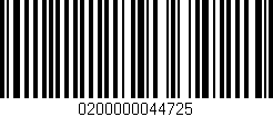 Código de barras (EAN, GTIN, SKU, ISBN): '0200000044725'