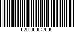 Código de barras (EAN, GTIN, SKU, ISBN): '0200000047009'