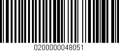 Código de barras (EAN, GTIN, SKU, ISBN): '0200000048051'