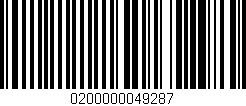 Código de barras (EAN, GTIN, SKU, ISBN): '0200000049287'