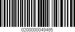 Código de barras (EAN, GTIN, SKU, ISBN): '0200000049485'