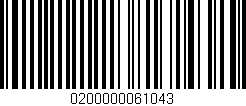 Código de barras (EAN, GTIN, SKU, ISBN): '0200000061043'