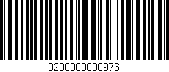 Código de barras (EAN, GTIN, SKU, ISBN): '0200000080976'
