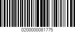 Código de barras (EAN, GTIN, SKU, ISBN): '0200000081775'
