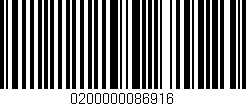 Código de barras (EAN, GTIN, SKU, ISBN): '0200000086916'