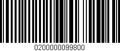Código de barras (EAN, GTIN, SKU, ISBN): '0200000099800'