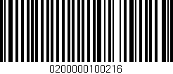 Código de barras (EAN, GTIN, SKU, ISBN): '0200000100216'