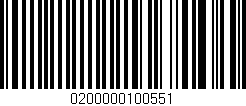 Código de barras (EAN, GTIN, SKU, ISBN): '0200000100551'