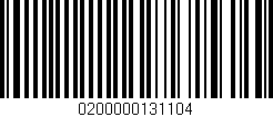 Código de barras (EAN, GTIN, SKU, ISBN): '0200000131104'