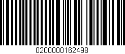Código de barras (EAN, GTIN, SKU, ISBN): '0200000162498'