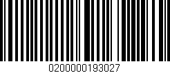 Código de barras (EAN, GTIN, SKU, ISBN): '0200000193027'