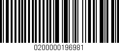 Código de barras (EAN, GTIN, SKU, ISBN): '0200000196981'