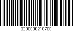 Código de barras (EAN, GTIN, SKU, ISBN): '0200000210700'