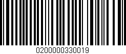 Código de barras (EAN, GTIN, SKU, ISBN): '0200000330019'