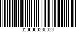 Código de barras (EAN, GTIN, SKU, ISBN): '0200000330033'